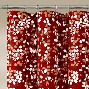 Lush Decor Weeping Flower Shower Curtain Red 72" X 72"